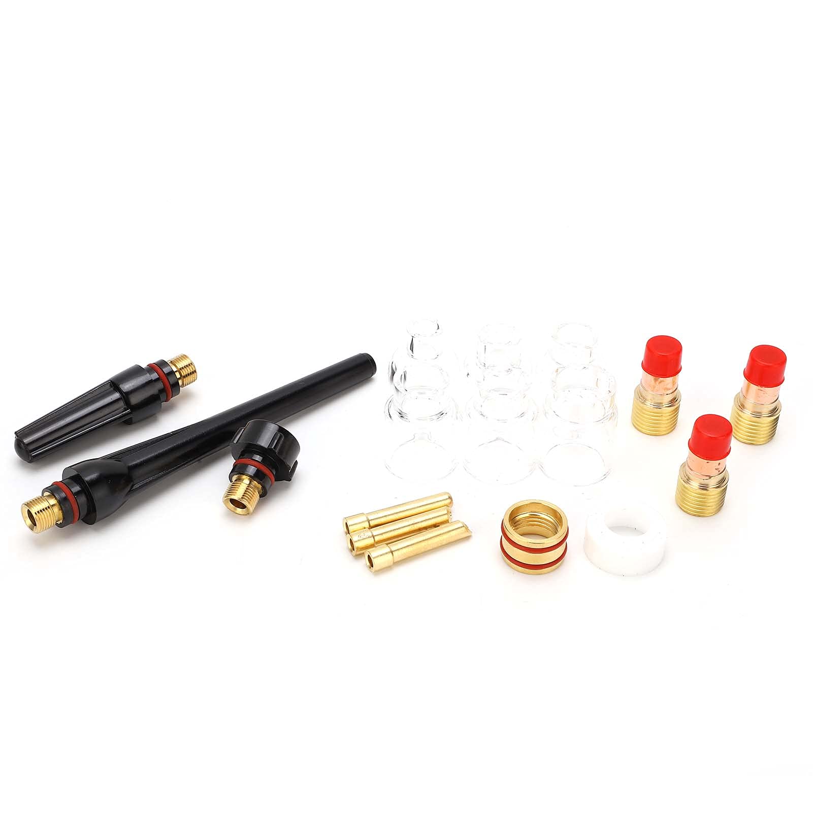 Kit de antorcha de soldadura WP 17/18/26, juego de boquillas de vidrio con de pistola de latón y abrazadera de tungsteno, anillo de silicona de alta temperatura para soldadura de