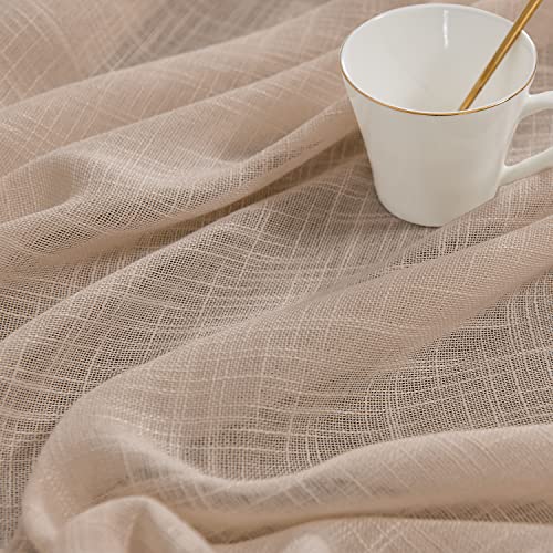 Jinchan Sheer Valance Curtain Linen Textured Valances For Kitchen Living Room Bedroom 16 Inch Length Voile Window Valance Light Filtering Farmhouse Country Valance Rod Pocket 1 Panel Taupe #TOP4