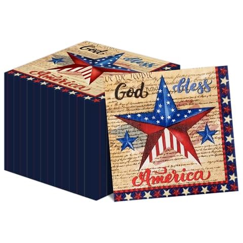 Quera 50 Pack Americana Stars Napkins Cover