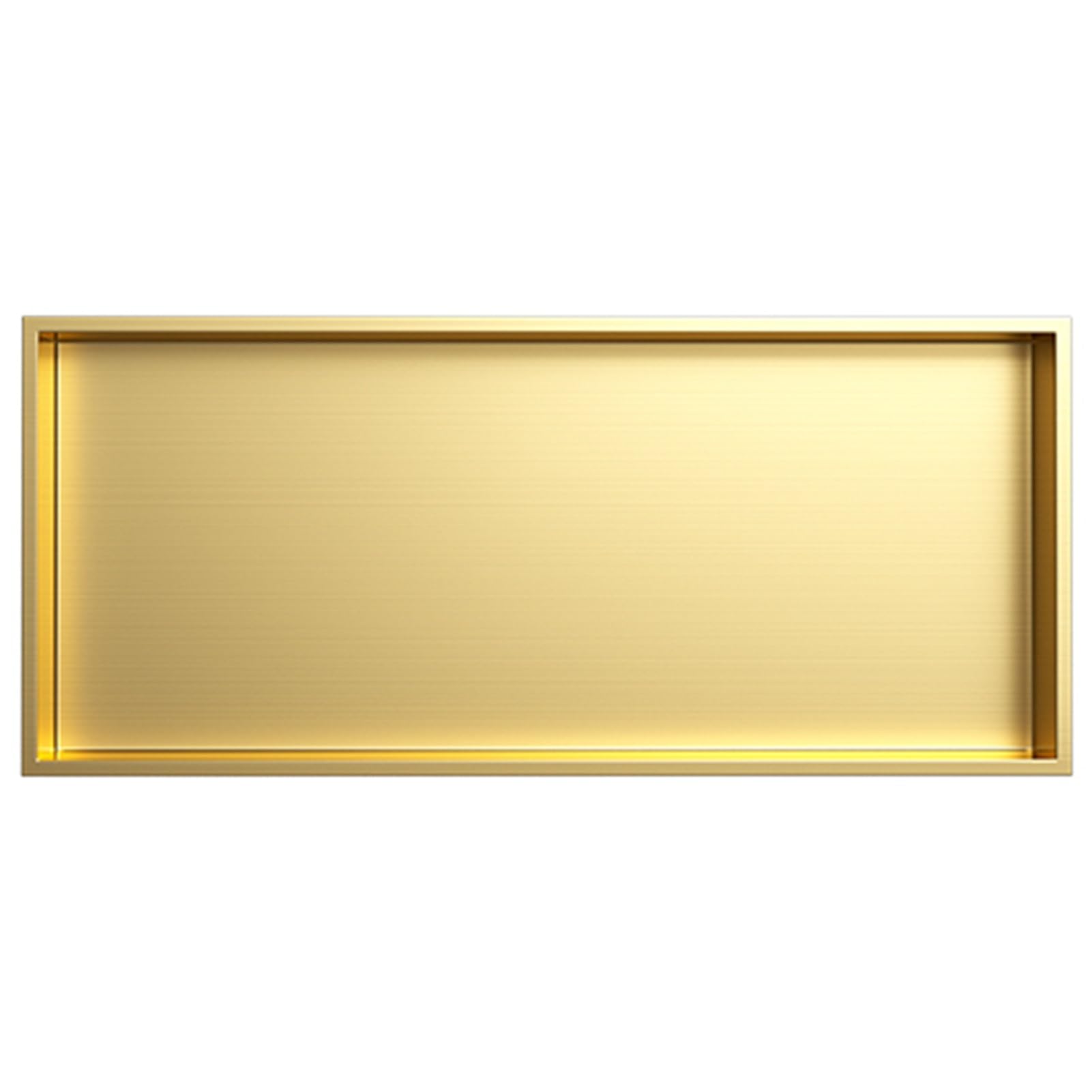 QUSYZD Shower Niche, Stainless Steel Wall Recessed Shower Organiser, Shampoo Toiletry Cosmetic Waterproof Leak Proof Embedded Bathroom Shelves, Home Improvement,Gold-90x28x12.5CM