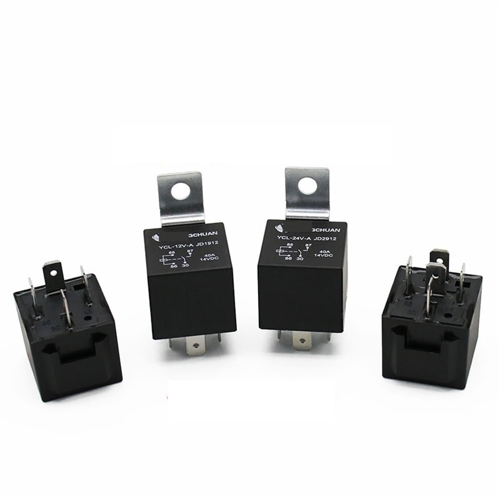Relé de coche de 4 5 pines 4P 5P 40A relés automotrices de larga duración normalmente abierto DC 12V/24V relé for luz de cabeza aire acondicionado 1 Uds Piezas de recambio (Size : 5P 12V 40A)