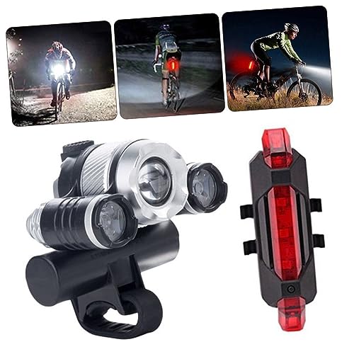 GOOHOCHY Rechargeable Led Bike Light 4 Modes Headlamp Cycling Safety Flashlight Front Taillight