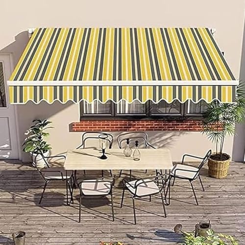Toile d'auvent de rechange 4x3 m polyester bâche store banne jaune - 3