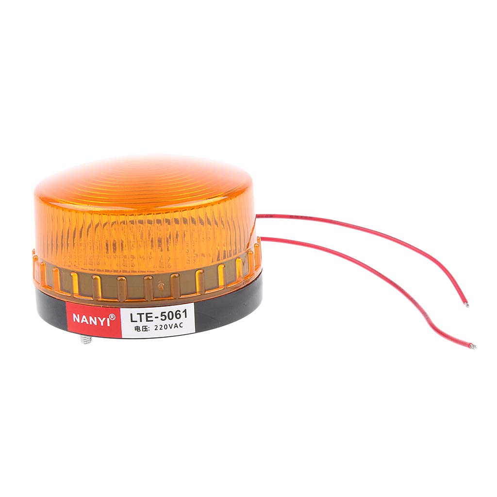 B Baosity 220V Gyrophare Balise de Signalisation Lumineuse LED Lampe d'Avertissement Clignotant Eclairage d'urgence Voiture 72mm