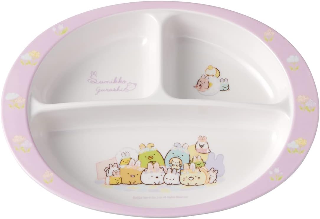 Skater M370-A Children's Melamine Lunch Plate, Plate, Plate, Sumikko Gurashi, Rabbit Oniwa, 25.4 fl oz (750 ml)
