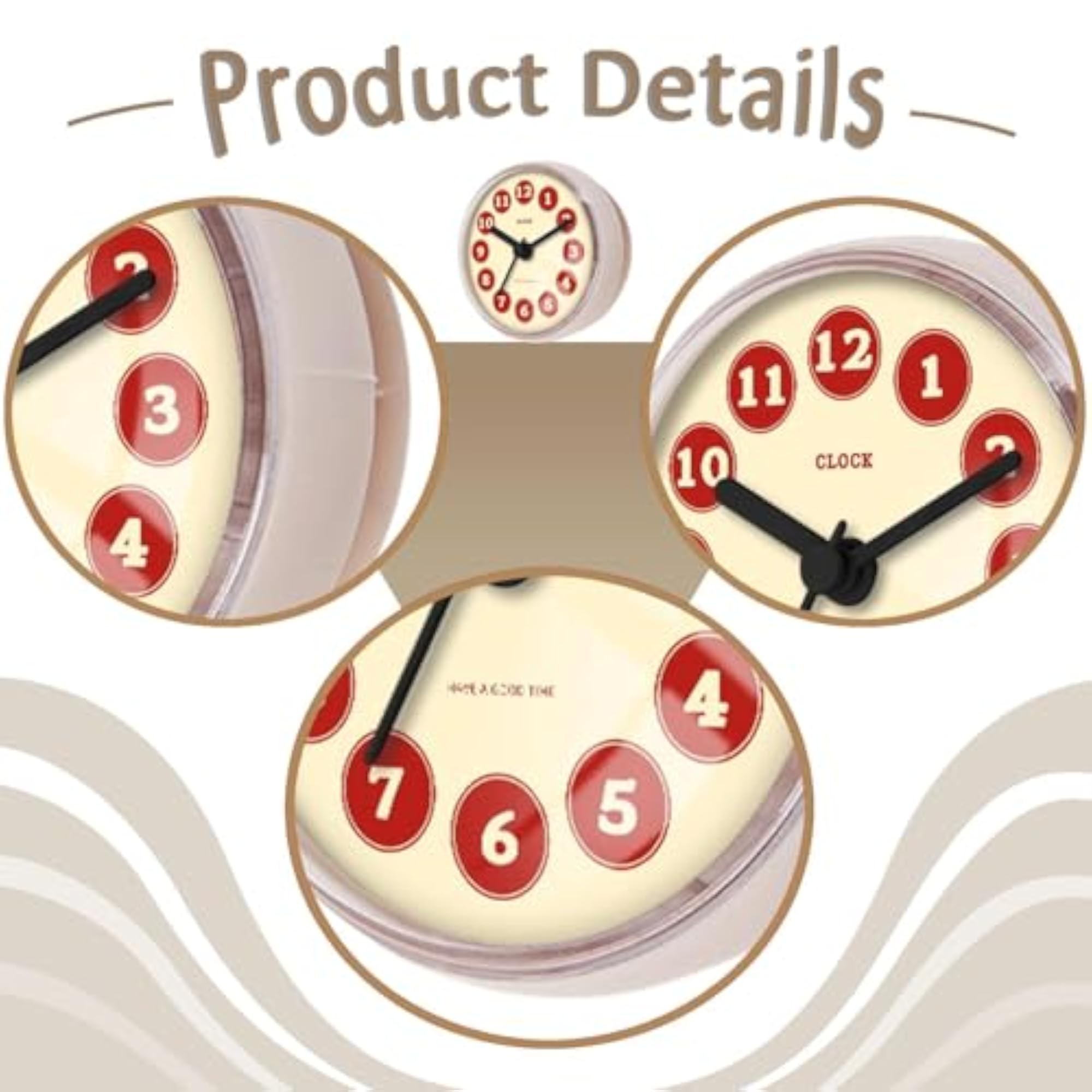 Enakshi Shower Wall Clock, Waterproof Design