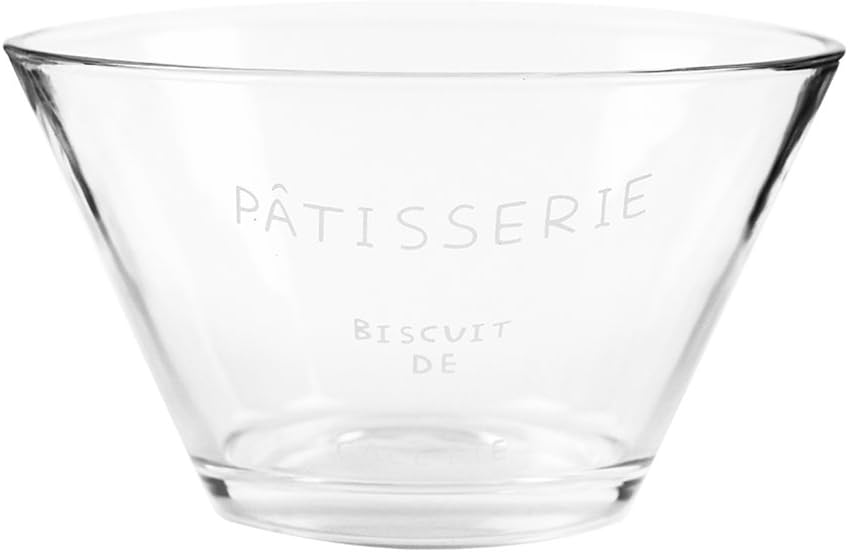 Simplicity Letter Word Deep Clear Glass Salad Bowl, Round Mixing Bowl,Transparent Serving Bowl,Pasta Bowls,Salad Containers,Vegetable Bowl,Dessert Bowl,Fruit Bowl(Patisserie)