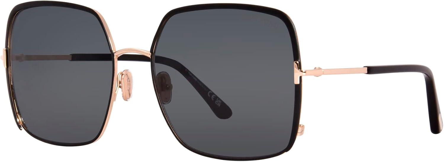 Tom Ford Sunglasses FT 1006 Raphaela 02A Shiny Rose Gold, t Logo/Smoke Lens
