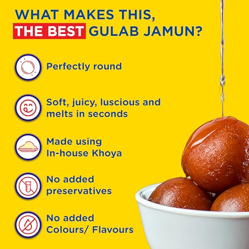 Image of Gits Open & Eat Mini Gulab Jamun, 30 Pieces Per Can, Mouth-Watering Indian Mithai, 1Kg (Pack of 3)