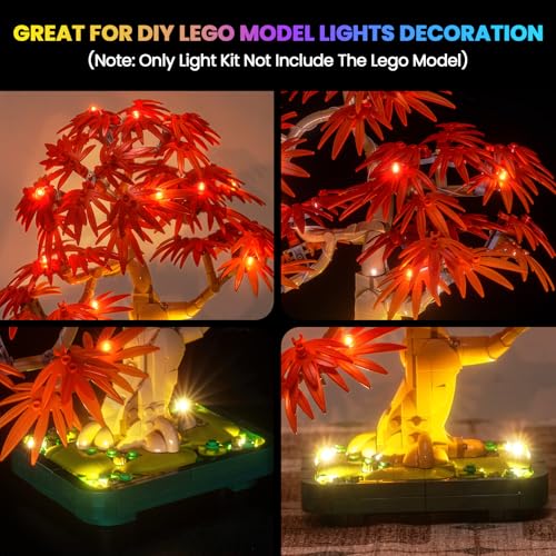 Image of Upgrade LED Light Kit Compatible with Lego Japanese Red Maple Bonsai Tree Building Set, Decorative Plant Decoration, Compatible with Lego 10348 (Model Not Included)