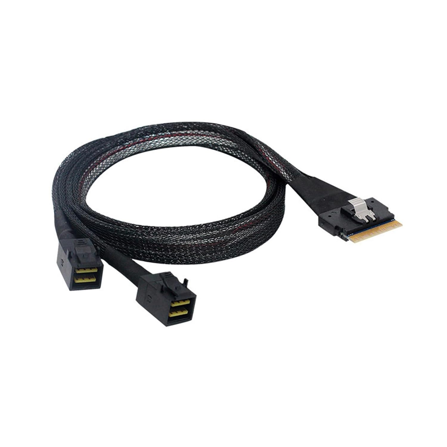 for SAS4.0 Compatible SFF-8654 8i to 2X SFF-8643 Array Card Data Transfer Cable Fast Transfer Server Storage Connection Wire