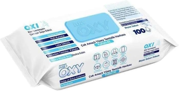 Mr Oxy Surface Cleaning Towel White Soap 100 pack