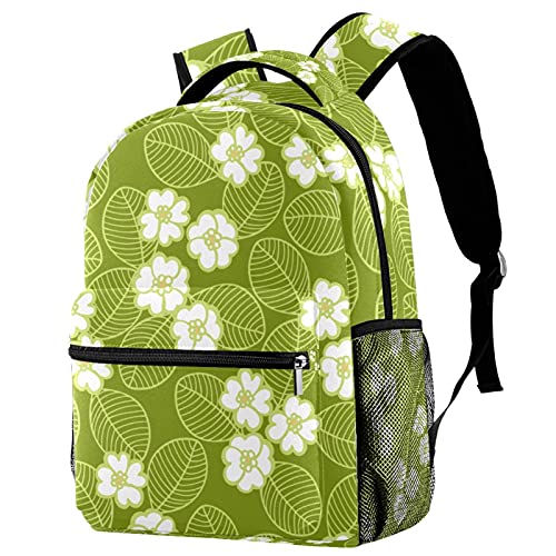 Sac à dos pour homme et femme à motif marguerites blanches sur fond bleu multicolore pour ordinateur