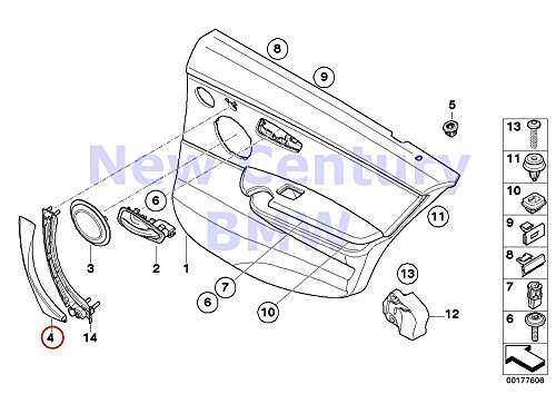 BMW Genuine Left Inside Door Handle Clasp Black 323i 325i 325xi 328i 328xi 330i 330xi 335i 335xi M3 323i 328i 328xi 335d 335i 335xi M3 325xi 328i 328xi 328i 328xi