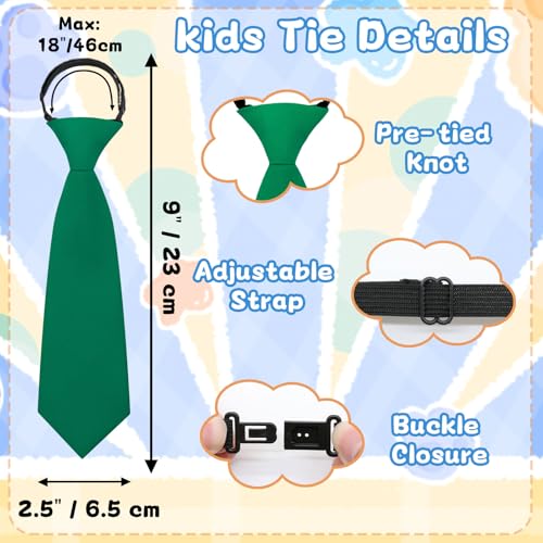 Boys Tie Pre-tied Kids Tie, Adjustable Toddler Tie Solid Color Ties for Boys Accessory School Graduation Party4