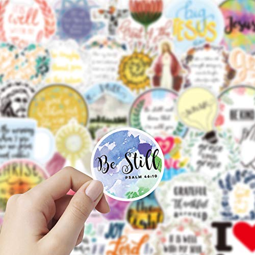 100PCS Jesus Christian Stickers, Religious Bible Faith Stickers Inspirational Cross Wisdom Words Stickers for Water Bottles, Christian Gifts Stickers - Thumbnail 3