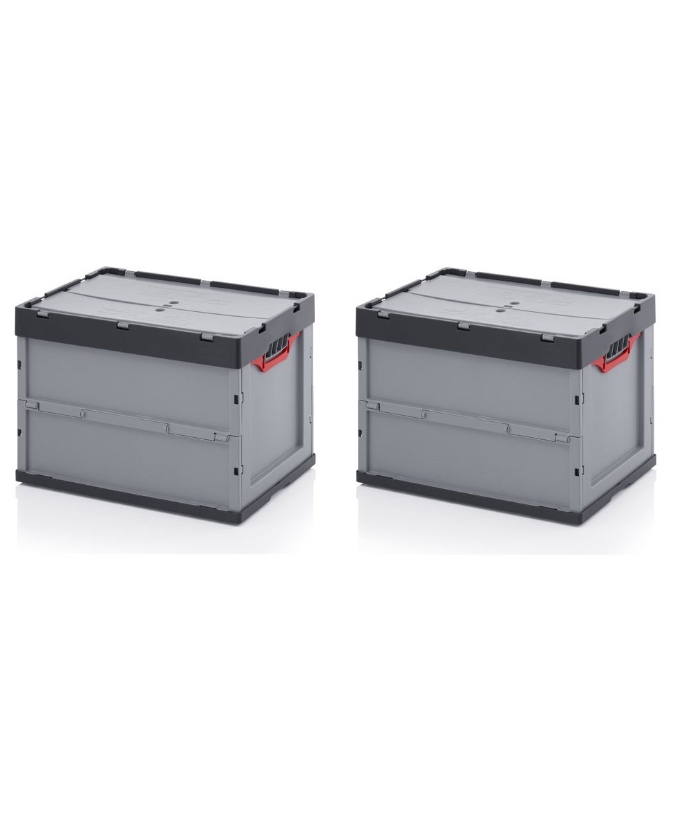 Auer Packaging 2x Profi-Faltbox 60 x 40 x 42 mit Deckel inkl. gratis Zollstock 2er Set