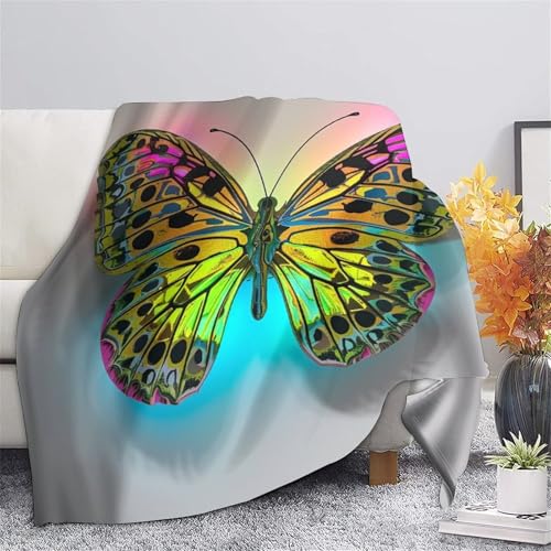 Couverture insectes papillons en peluche douce, cadeau idéal enfant