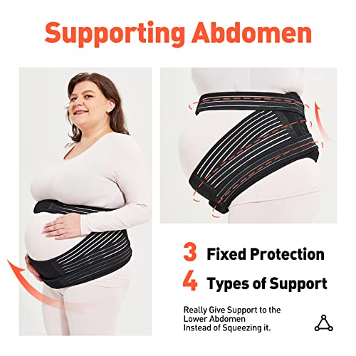 Ecoparty Maternity Belt, Pregnancy Belly Band Waist Abdominal Back Belly Band Support Brace, Black, Size 2Xl #TOP3