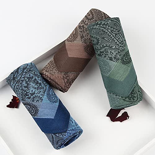 Houlife Men's Handkerchiefs Cotton Handkerchiefs For Men Soft Paisley Pattern Handkerchiefs Assorted Hankies, 17X17 #TOP3