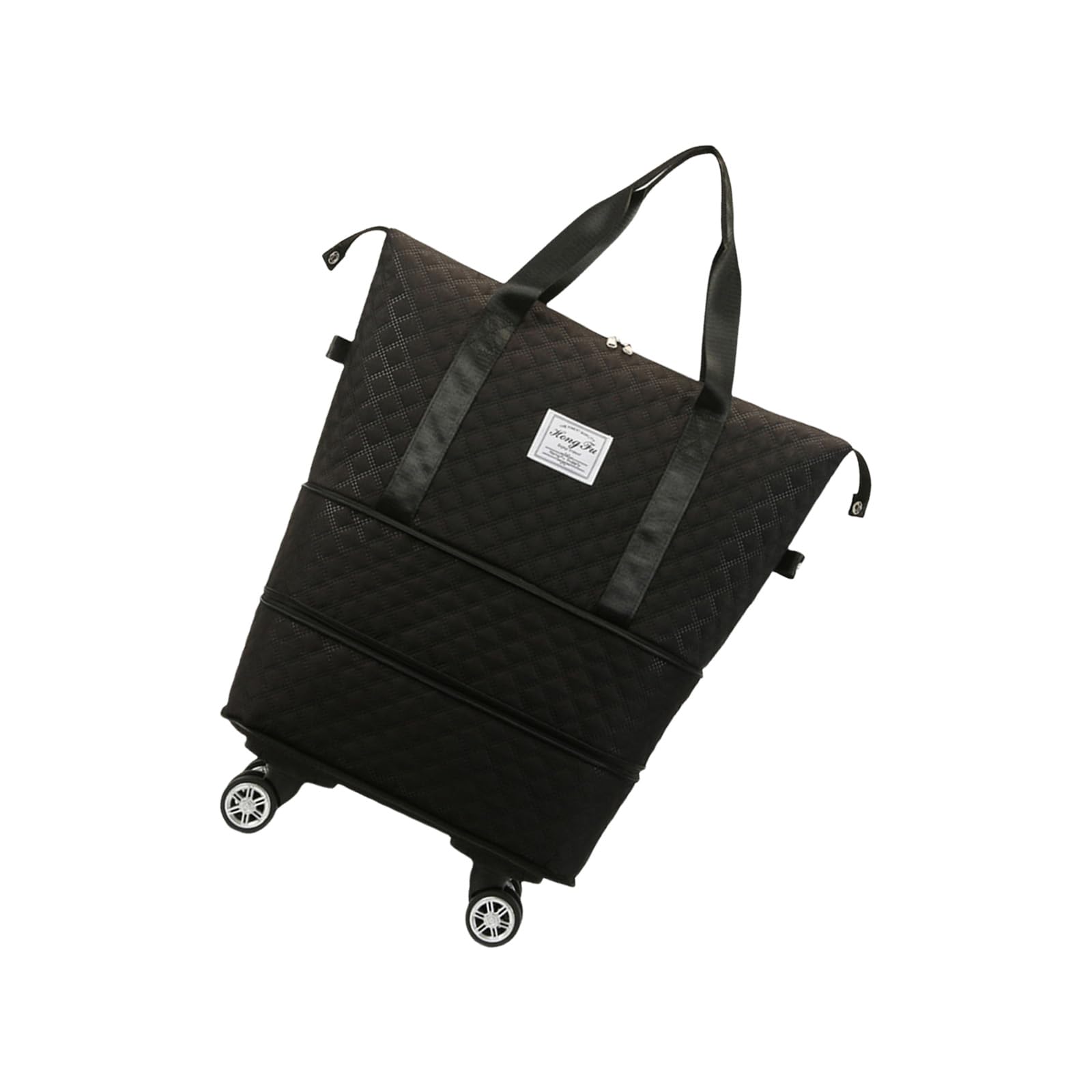 Bolsa de viaje con ruedas, expandible, bolsa de gimnasio, bolsa de fin de semana, bolsa de equipaje de gran capacidad, bolsa de fitness plegable, Black