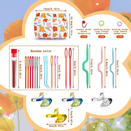 4 anéis ajustáveis de tricô para crochê, anéis de tricô, 10 peças de anéis marcadores de ponto, marc