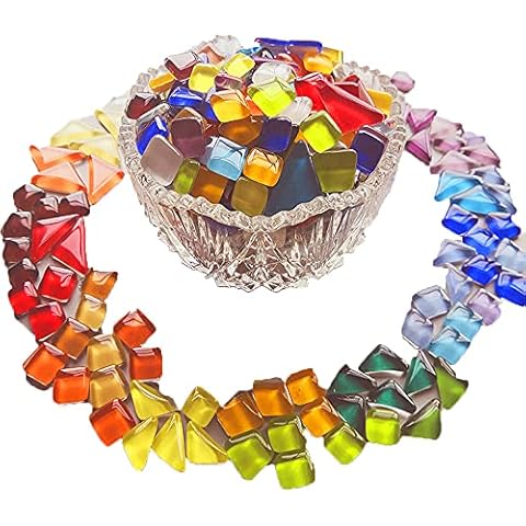 Twshiny Assorted Glass Mosaic Tiles for DIY Cover