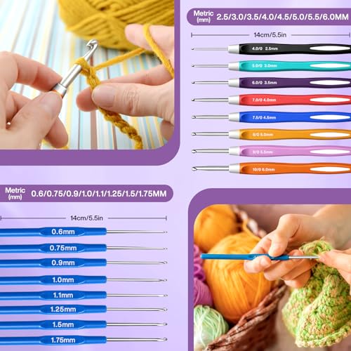 Image of 90Pc Portable Crochet Kit Suitable for Beginners & Professionals - Milky | Include 36 Colors of Crochet Yarn, 36 Crochet Hook Accessories, 16 Crochet Hooks and Storage Bag, for Knitting Enthusiasts
