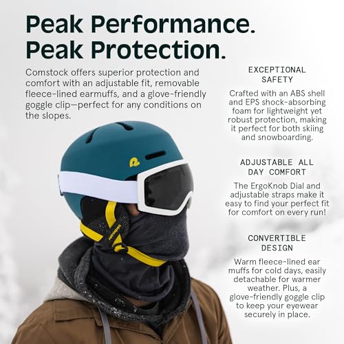 image for Retrospec Comstock Ski Helmet - Adult & Youth Snow Helmet with Adjusta