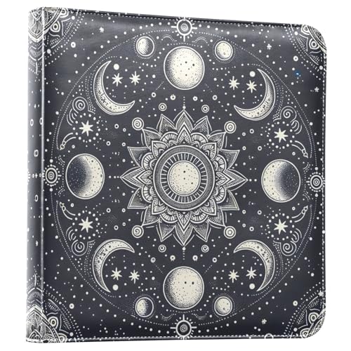Álbum de fotos autoadhesivo DIY Scrapbook con diseño artístico de sol y luna, encuadernado con 3 anillos, 40 páginas, tamaño 8x10 para memoria miniatura 1