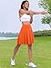ANRABESS Knee Length Skorts Skirts for Women 2026 Summer High Waisted Golf Tennis Skirt Casual Travel Built-in Shorts Clothes Orange XX-Large