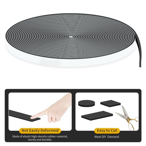 Image of Weather Stripping Door Seal,High Density CR,1 /2 in x 1 /16 in x 33Ft | Weather Stripping,Soundproof,Cold Insulation,Foam Insulation Tape for Door, Front Door Frame, Windows,Sliding Door,Black