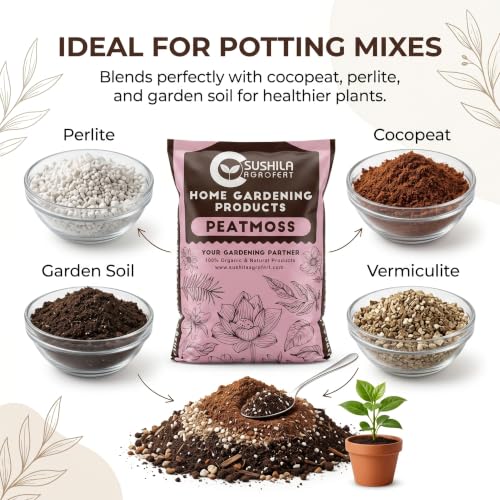 Image of Sushila Agrofert Peat Moss 3KG Acidic pH, Sterile, Excellent Water Retention, Good Drainage, Light & Airy, Seed Germination, Potting Mix, Hydroponics, Soil Amendment, Mulch, Root Growth & Garden Use