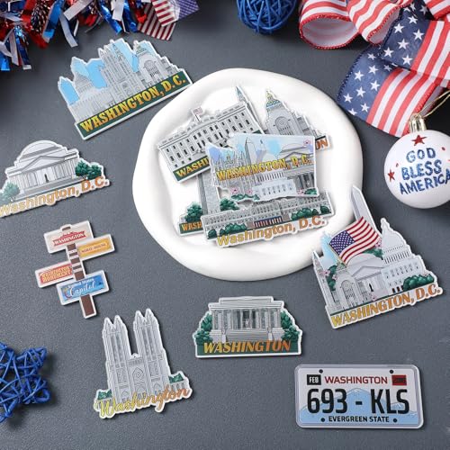 12 imanes decorativos Washington para refrigerador miniatura 2