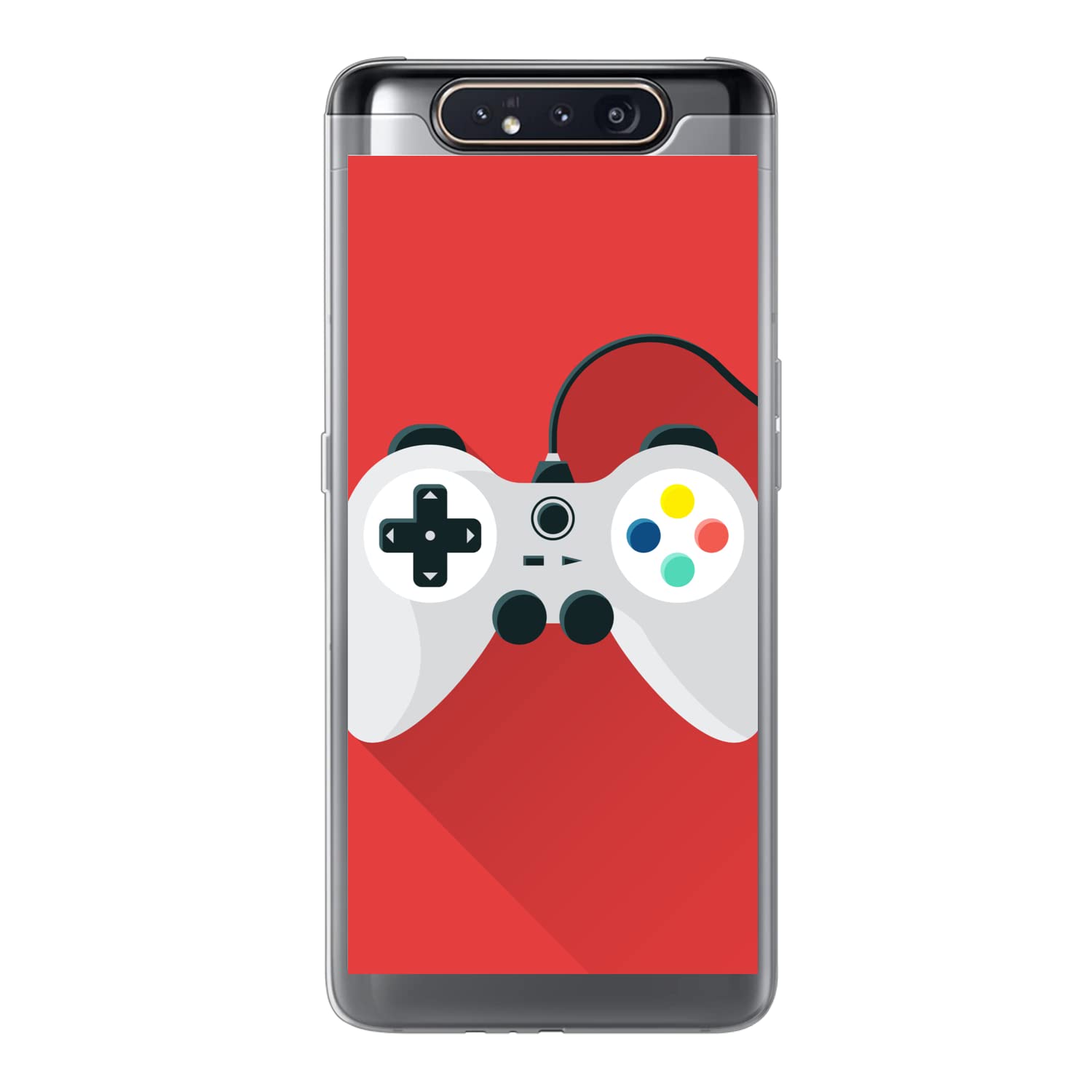 MuchoWow Funda para Samsung Galaxy A80 - Mando - Gaming - Rojo - Funda de Silicona/Funda Blanda para teléfono móvil