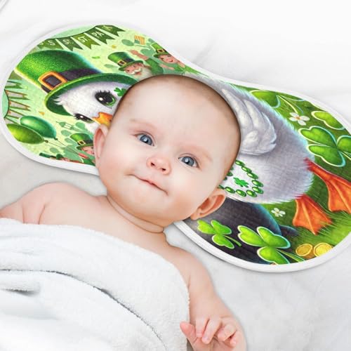 St Patricks Duck Baby Burp Cloths Soft Burp Cloth Rags Cotton Burp Clothes Absorbent Muslin Burp Cloths for Girl Unisex Boy Newborn 1 Pack 22x11 Inches4