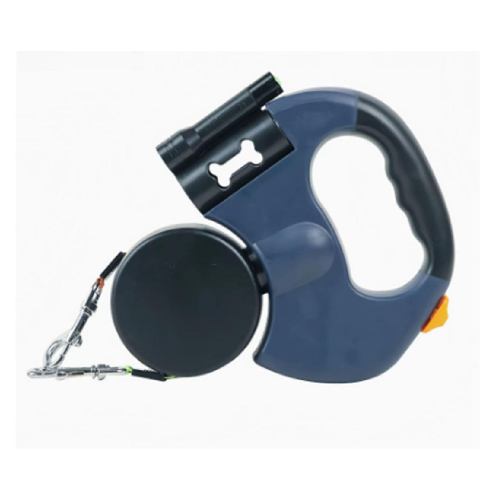 Generic Guinzaglio Doppio Retrattile per Animali Domestici, Luce LED Senza Torsione Regolabile per Due Cani Che Camminano (Versione a batteria blu)