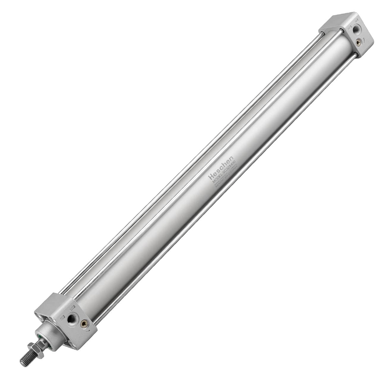 Heschen Silver Pneumatic Standard Cylinder, Sc 32-400, Pt1/8'' Port, 32Mm Bore, 400Mm Stroke, Single Rod Double Action
