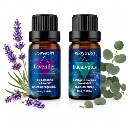 Image of BURIBURI Eucalyptus Lavender Essential Oil Set for Bath Bombs 2 Pack