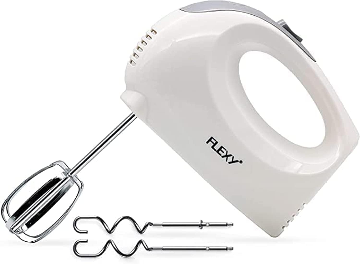 Flexy High-Power 200W Hand Mixer - Turbo 5-Speed Control with Stainless Steel Double Balloon Beater & Kneading Tool, Perfect for Baking & Cooking - Lightweight, Durable & Versatile Kitchen Essential