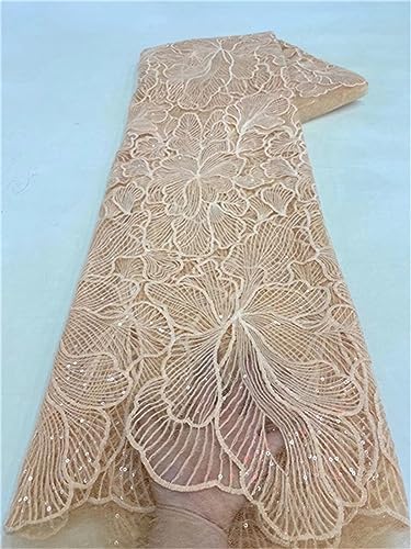 Tissu africain brodé tulle multicolore dentelle français net 5 mètres