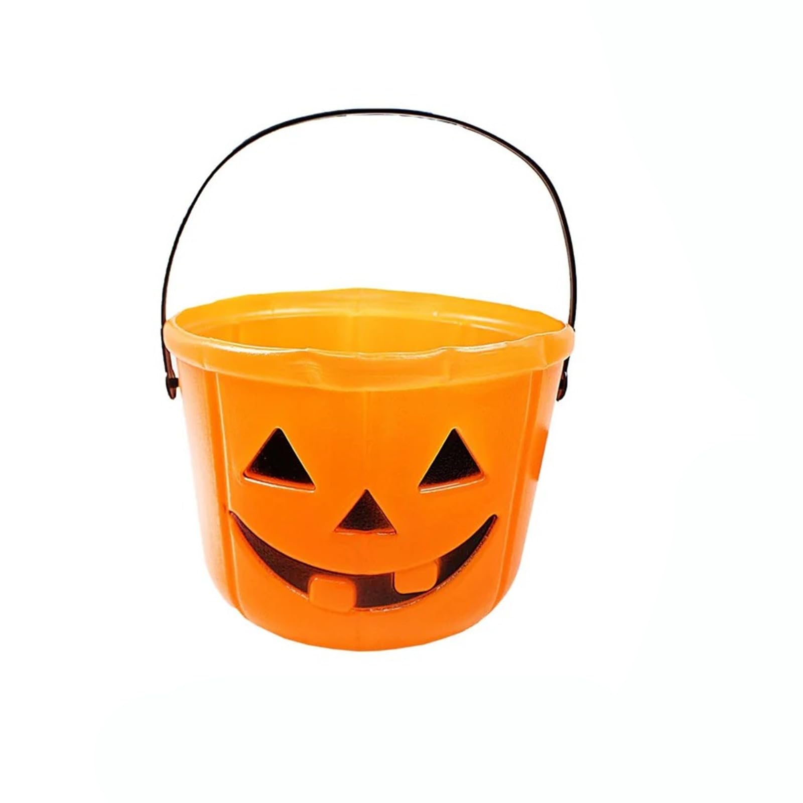 SDMAX Halloween Trick Or Treat Orange Bucket With Handle, Vibrant Colour, Durable Construction, Eye Catching Design, Portable And Lightweight, For Kids
