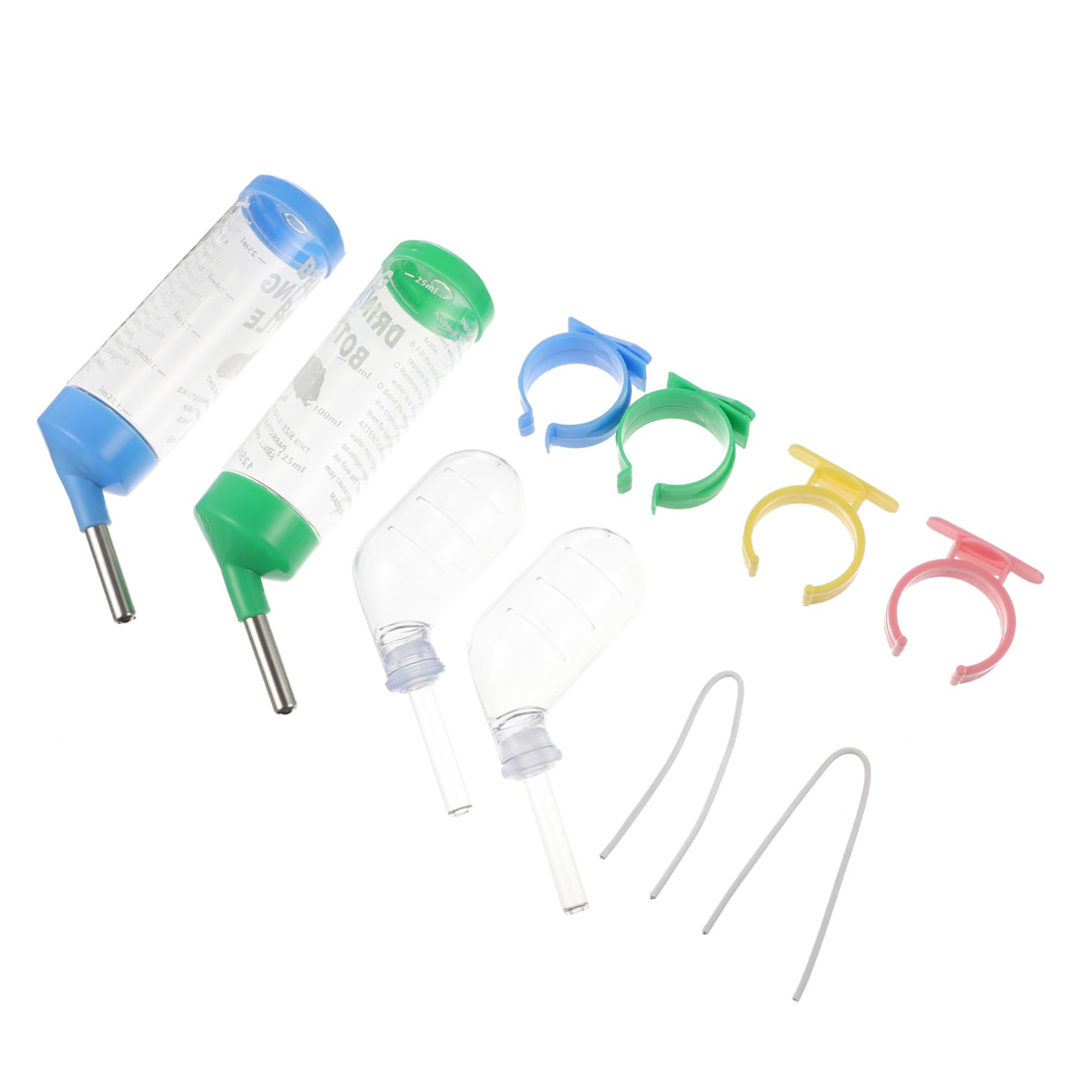 CIYODO 4Pcs Small Animal Water Bottle Design with Drinking Head for Hamsters Guinea Pigs and Bunnies Easy to Use and Maintain Pet Supplies