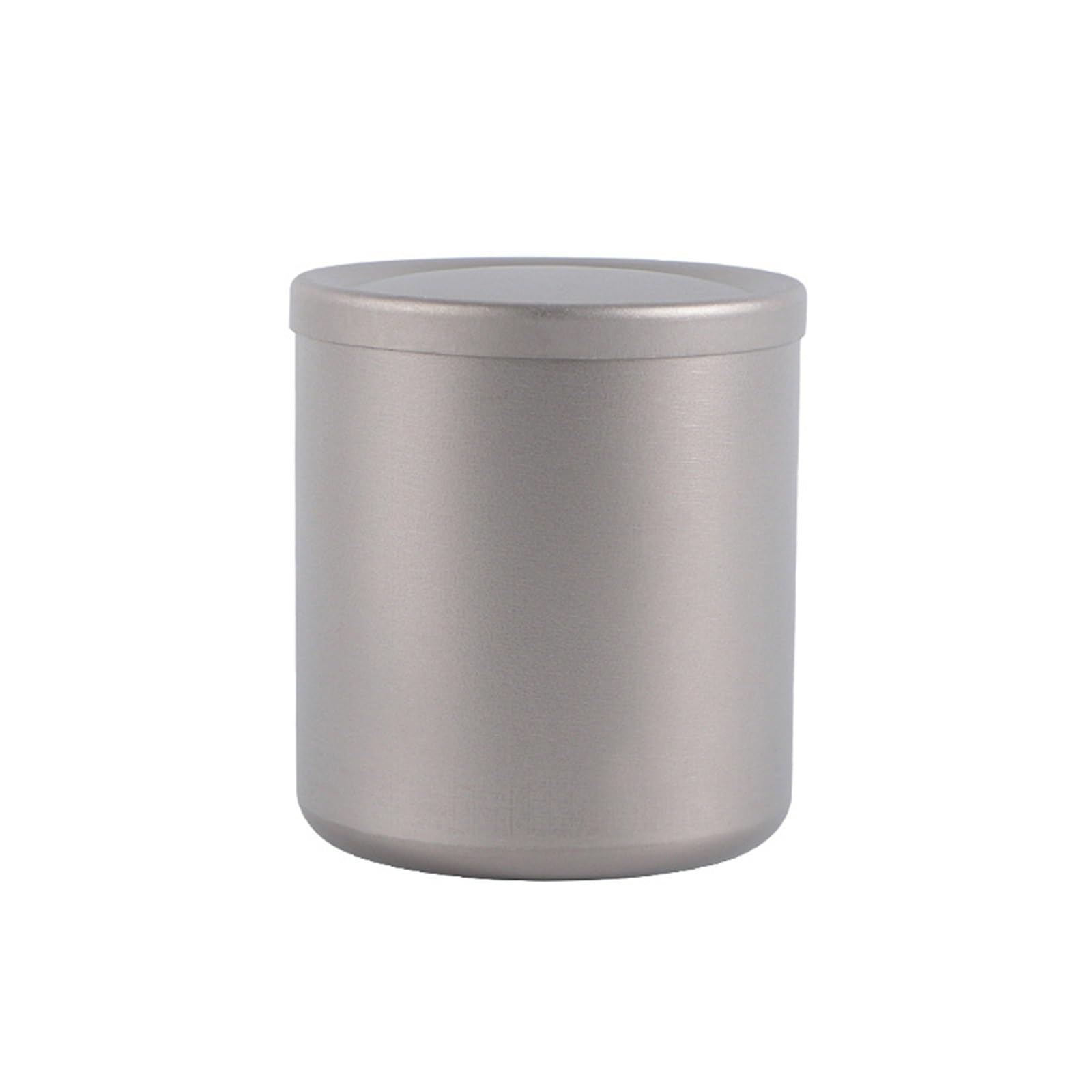 Kubek kempingowy na zewnątrz kemping tytanowy kubek dwuwarstwowy tytanowy kubek z pokrywką piesze wycieczki kemping kubek na wodę przenośna filiżanka bez uchwytów (450 ml)