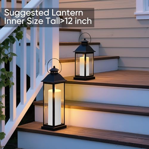 Image of Raycare 4'' X 10'' Large Waterproof Outdoor Flameless Candle, Battery Operated LED Candles with Remote Control and Timer, Electric Fake Plastic Pillar Candles, Ivory