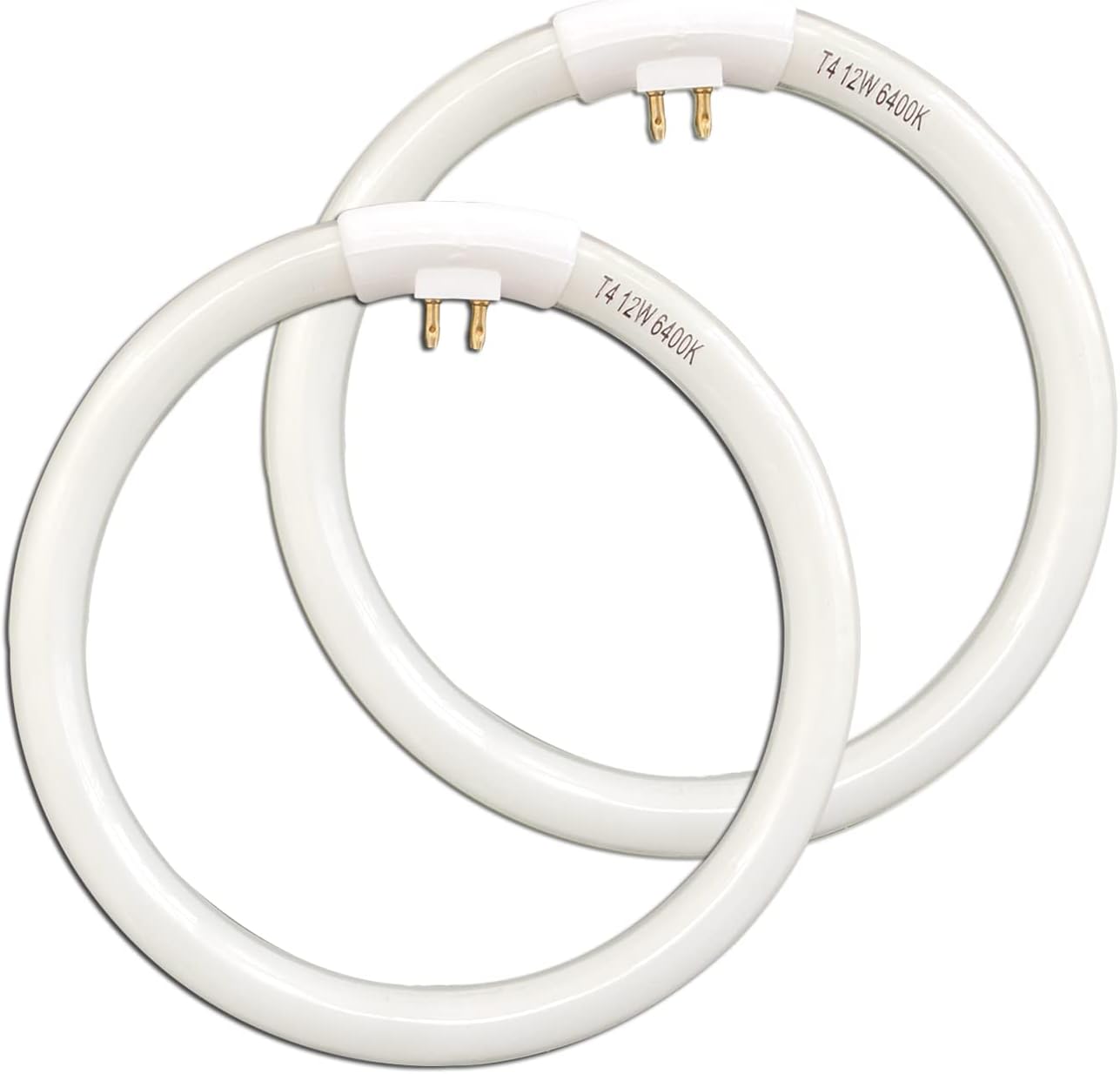 (2 Pack) 5.5 inch OD, 4 Pins Inside, T4 12W 6400k Circular Bulb