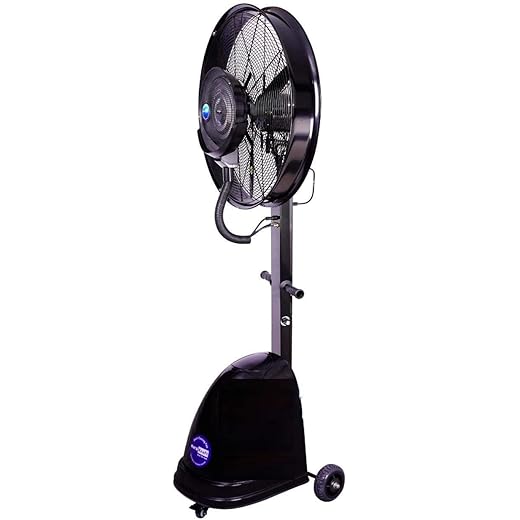 Eurokraft Tulip Mist Fan MF-349 | 26inch 3-speed fan | 5.5 Ft Height | 55L Tank | Sturdy Castor Wheels| 500 Sq. Ft. Coverage |Adjustable Mist Technology |Oscillating Outdoor Mist Fan | 1-Year Warranty