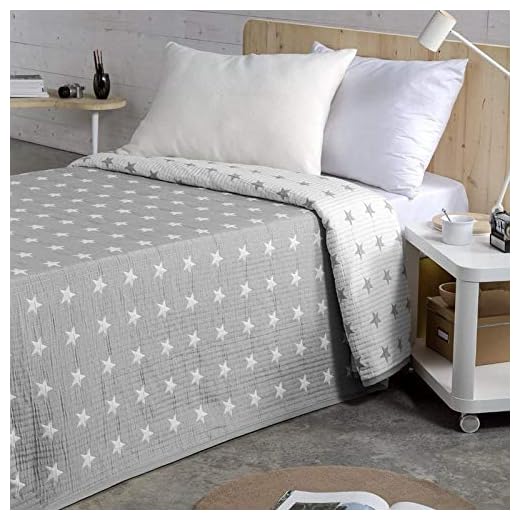 RAFITEXTIL Vialman - Pack Colcha Sofia 10 Cama 135 (230X270) Gris C.20 + 2 Fundas COJIN 50x50 cm