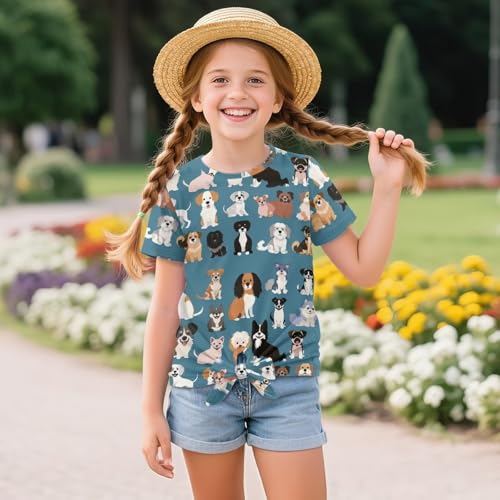 DISNIMO Short Sleeve Tie Hem T-Shirt for Girls Summer Crop Tops Crewneck Tee Shirts4