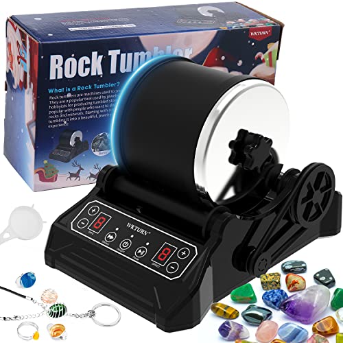 WKTURN Rock Tumbler Kit,Turns Rough Rocks Into Beautiful Gems-Rock Tumbler for Kids/Rock Tumbler for Adults- Complete Rock Polisher Kit,A, Great STEM Kit